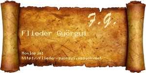 Flieder Györgyi névjegykártya